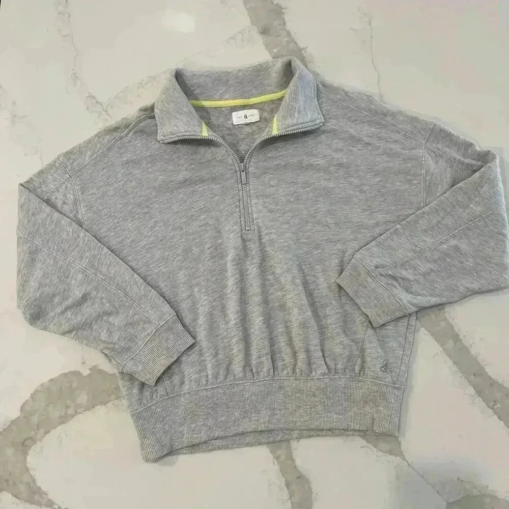 Lou & Grey Signature Soft Half Zip Pullover Sweatshirt Heather Gray Womens Large